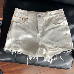 LEVIS High Waisted Distressed Denim Shorts